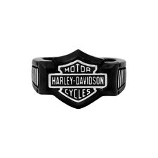 Harley-Davidson Ring Black Edge B&S, Schwarz, Stainless Stell, Hochwertig