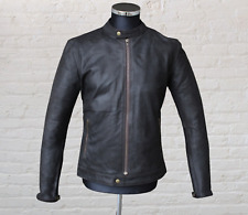 Herren Lederjacke motorrad nabuk leder moto dunkelbraun Italy Guendj