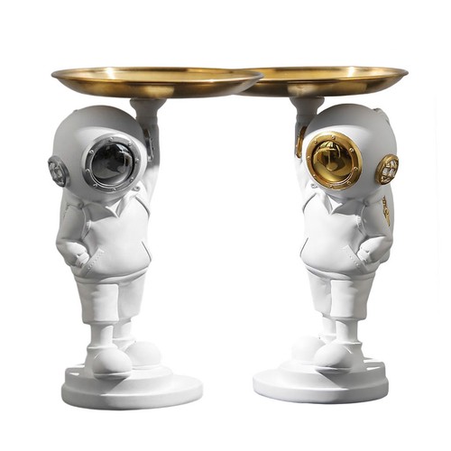 Harz astronaut statue tablett - astronaut,