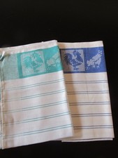 Halb -Leinen Geschirr Tücher Hahn /Henne Paket vintage 2 Stück Maß 70 x 46 cmNeu