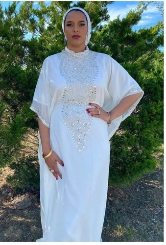White fance moroccan georgette - white,