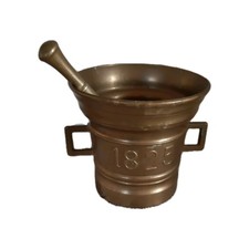 Antiker Mörser mit Pistiĺl 1825 Glockenbronze