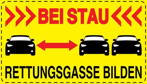 Bei stau rettungsgasse - 2x,