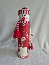 Flaschengeschenkfigur /  Geschenkverpackung weihnachtlicher Schneemann