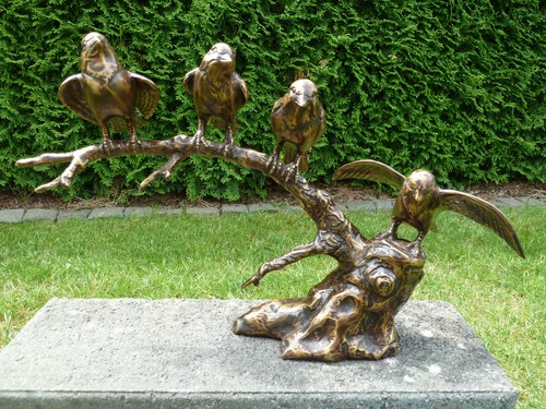 Vier vögel auf ast - vier,