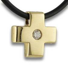 Brillant Kreuz Gold Anhänger