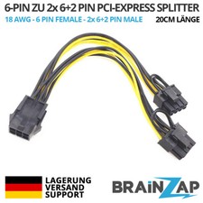 6-PIN PCI-Express PCIe zu 2x 6+2 PIN / 8 PIN PCI-E Splitter Adapter Kabel Mining