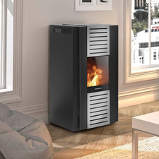 Justus Sirkos Aqua 2.0 Wasserführender Pelletofen 9,4 kW Stahl Schwarz