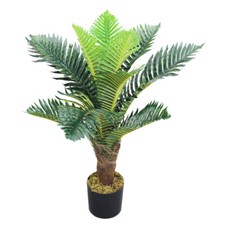 Palme Palmfarn Kunstpflanze Plastik Künstliche Pflanze 65cm Decovego