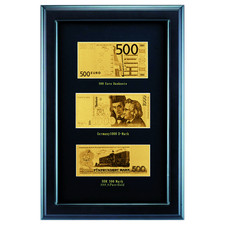 3er Set Goldbanknoten. 