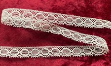 alte Plauener Spitze,100x1,5cm, Weiß Bw Puppenkleidung Brocante