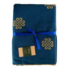 Irischer Schal blau keltischer Knoten gold 100% Polyester 65 cm x 180 cm St P...