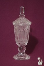 Deckelvase ca. 718 g, H ca. 32 cm Glasvase Kristallvase Pressglas Deckelpokal