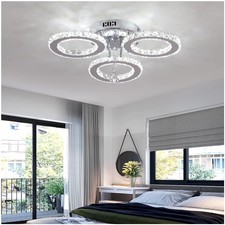 Moderne Kristall LED Deckenleuchte, Kaltweiß 6000K Diamant-Kristallleuchter, ...