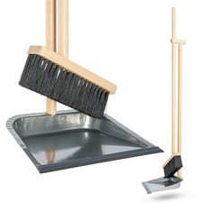 Stehkehrgarnitur Faule Grete aus Holz Buchenholz Stahlblechschaufel Kehrgarnitur