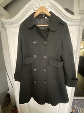 DIVIDED H&M Wollmantel Kurzmantel Doppelreiher mit großen Knöpfen Gr M schwarz