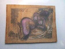 Liegender weiblicher Akt Vintage Mid Century 50/60er Jahre Malkarton