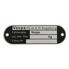 Plakette Für Vespa GmbH