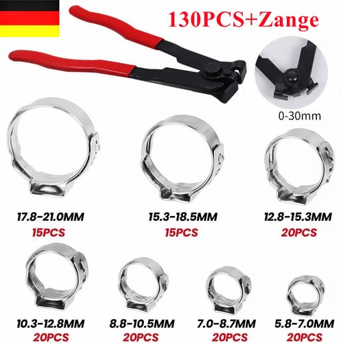 130 tlg ohr schlauchschellen - 130-tlg,