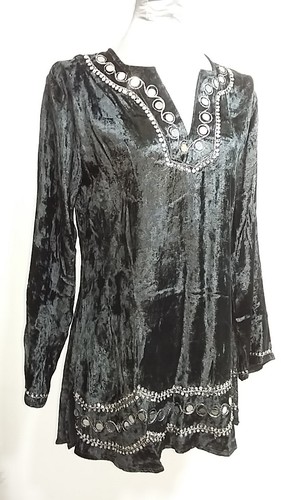 Elegantes samt shirt mit - elegantes, samt-shirt