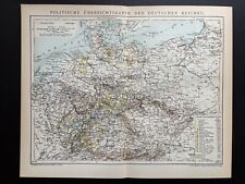 antike historische Karte Spezialkarte Politische Übersicht Deutsches Reich 1899
