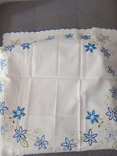 Tischdecke,  Rechteckig, Weiss, Blumen, tischläufer, wohnstube, deko, bestickt