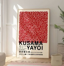 Yayoi Kusama Red Dot Poster, Polka Dot Print, Minimalist Abstract Artwork