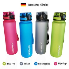 Trinkflasche Wasserflasche 1L Tritan BPA-Frei Sport Auslaufsicher 1-Klick-Öffnen