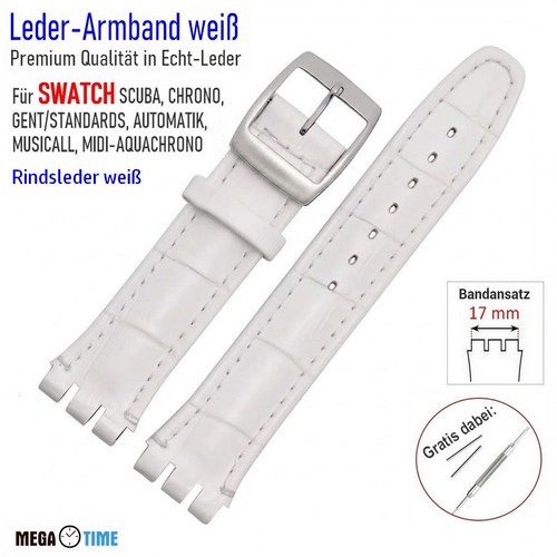 Leder armband 17mm kompatibel - leder-armband,
