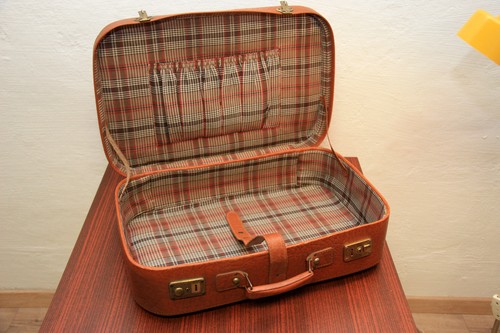 Retro koffer lederkoffer ddr - koffer,