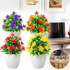 4 Stück Kunstblumen im Topf