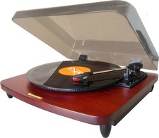 Roadstar TT-380 BT-T/ Retro Plattenspieler mit Bluetooth 33/45/78 RPM/ Line-Out