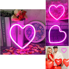 Herz Neonlicht Rosa USB oder