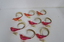 8 Vögel - Christbaumschmuck  Weihnachtskugel  Krebs + Sohn Lauscha  Rot -Orange