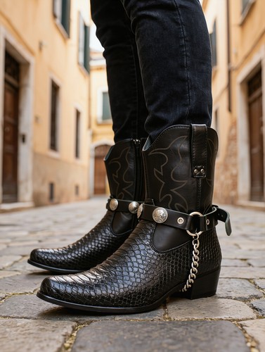 Biker herren stiefel silber - herren,