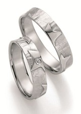 Eheringe Partnerring Silberring 925 Trauring Antragsring Hochzeitsring + Diamant