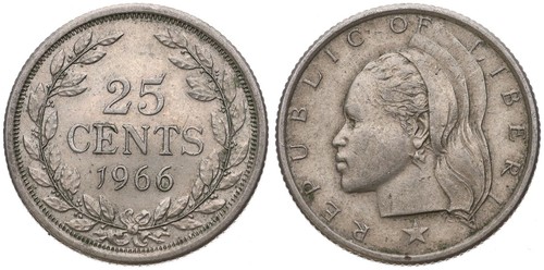 Republic liberia 25 - of, cents