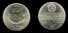 DDR Gedenk Münze 20 Mark Karl Marx 1983 Umlaufmünze Kupfer-Nickel-Zink Sehr gut
