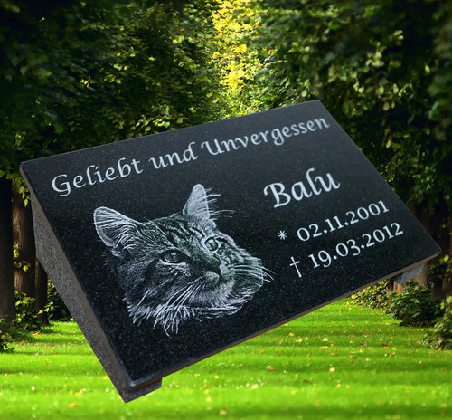 Tiergrabstein fotogravur - tiergrabstein,