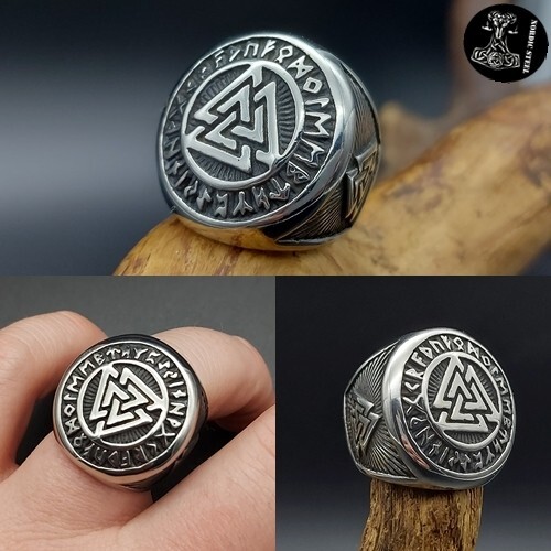 Ring edelstahl runen valknut - edelstahl,