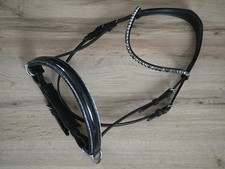 Gebissloser Zaum mit schwedischem Reithalfter, schwarz, Glitzer, WB/Full