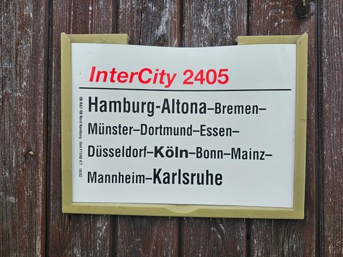 Intercity 2405 zuglaufschild - 2405,