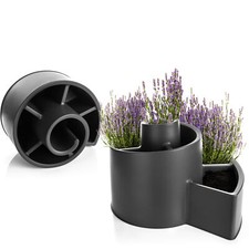 Kräuterspirale Kräuterschnecke aus Kunststoff in Anthrazit BxH 55,5x34 cm
