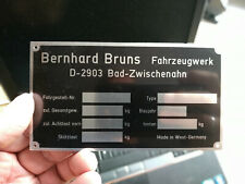 Typenschild Maschinenfabrik Bruns Anhänger Ackerwagen Gummiwagen Pferdeanhänger