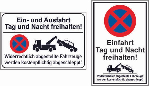 Parkverbotsschild ein und - parkverbotsschild, ein-
