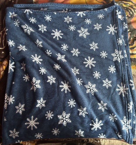 Blau weiße schneeflockendecke - blau-weiße,