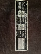 Trabant 601 L Typenschild VEB
