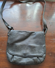 saddle bag Schultertasche crossbody  Leder Original 70er  retro Vintage schwarz