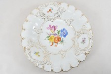 N92Q15- Meissen Goldrand Porzellan Prunk Schale Blumen 2 Schleifstriche 