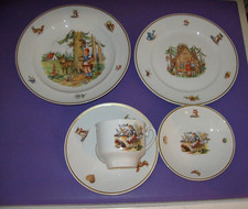 Weimar Porzellan Kindergeschirr Set 5-teilig Gedeck Teller Aschenputtel Rotkäpch